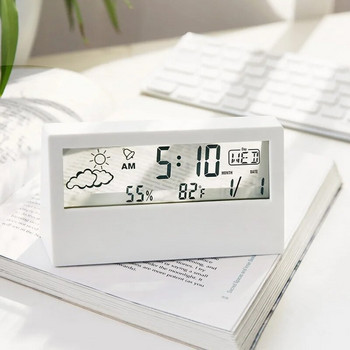 Creative LED Διαφανές Ξυπνητήρι Ψηφιακό Ξυπνητήρι Πολυλειτουργικό Ψηφιακά Ξυπνητήρι Καιρός Θερμοκρασία και Υγρασία Επιτραπέζιο Διακοσμητικό Ρολόι