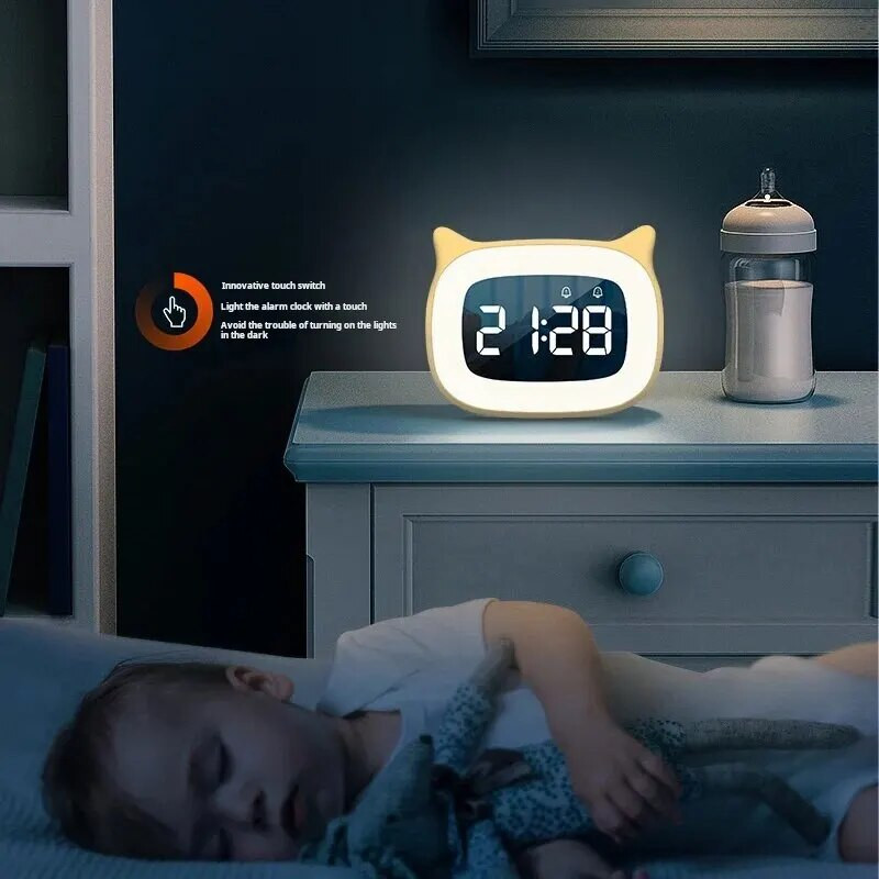 Led pametni elektronički sat Višenamjenski punjivi modeli noćnog svjetla Modeliranje mačjih ušiju Elektronička budilica