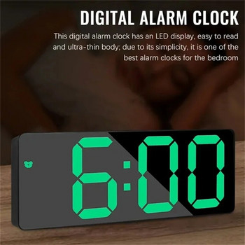 Ξυπνητήρι Led Display Digital Mirror Ρολόι Ξυπνητήρι Μπαταρία Ξυπνητήρι Διπλής Χρήσης Κατάλληλο για Ρολόι Γραφείου Υπνοδωματίου