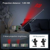 LED digitalna budilica Spekularna površina Elektronička dekoracija spavaće sobe Vrijeme projekcije s temperaturom Stolni sat uz krevet W6O2