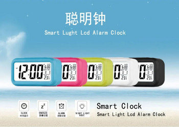 Ψηφιακό Ξυπνητήρι LED Οπίσθιος φωτισμός Αναβολή σίγασης Ημερολόγιο Επιτραπέζιου υπολογιστή Ηλεκτρονικό Bcaklight Επιτραπέζια ρολόγια Επιτραπέζιο ρολόι Μπαταρία
