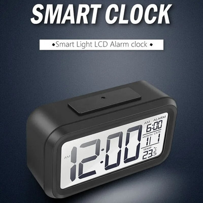 LED цифров будилник Backlight Snooze Mute Calendar Настолен електронен Bcaklight Настолни часовници Настолен часовник Батерия