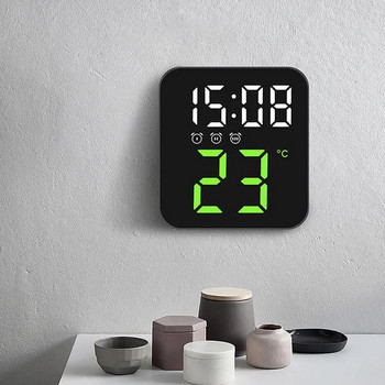Ηλεκτρονικό Ψηφιακό Ξυπνητήρι Led με ένδειξη ώρας θερμοκρασίας Ημερομηνία 2 επιπέδων Ρυθμιζόμενη φωτεινότητα Ρολόι δίπλα στο κρεβάτι Διακόσμηση σπιτιού