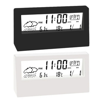 LED Thermo-Hygrometer Ξυπνητήρι Υγρασία Φορητό Ηλεκτρονικό Επιτραπέζιο Ρολόι Οθόνη καιρού Ρολόγια