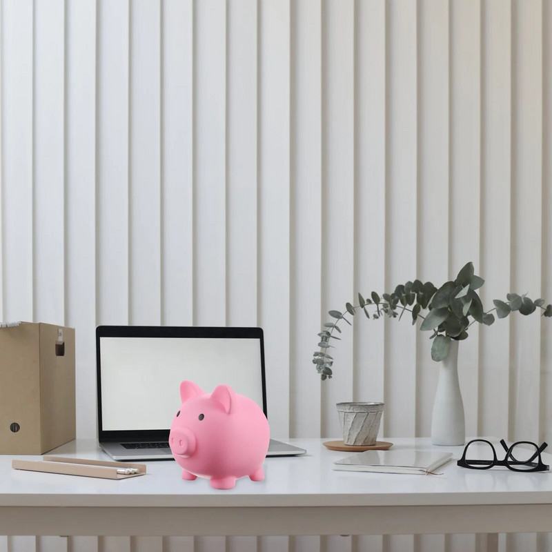 Pușculiță de vinil pentru monede în formă de bani, podoabă, jucărie din lemn, oală indestructibilă, desene animate pentru copii, bănci, set de joacă din lemn pentru copii