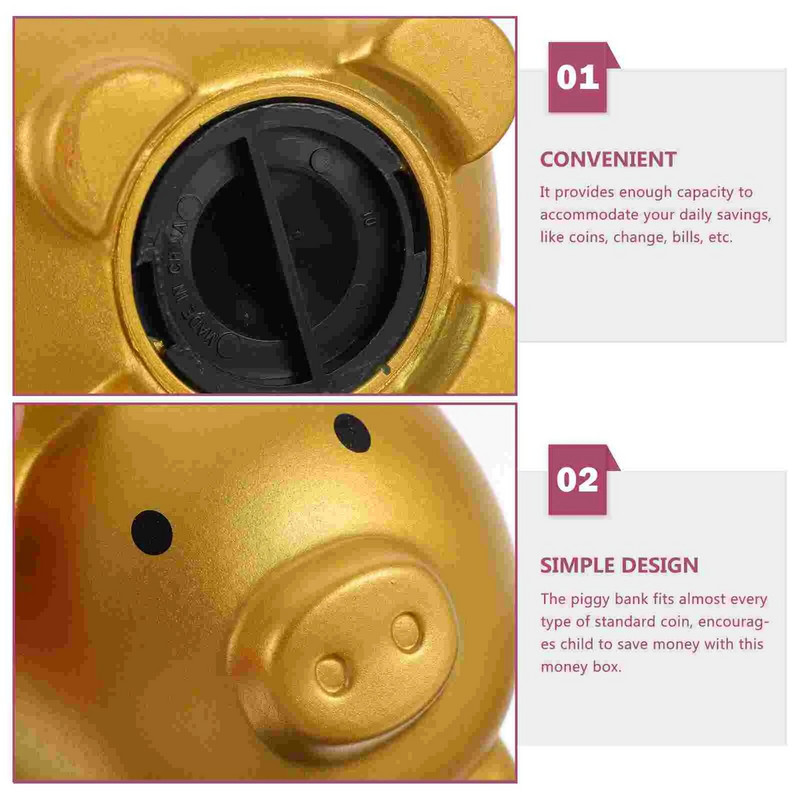 Pușculiță de vinil pentru monede în formă de bani, podoabă, jucărie din lemn, oală indestructibilă, desene animate pentru copii, bănci, set de joacă din lemn pentru copii