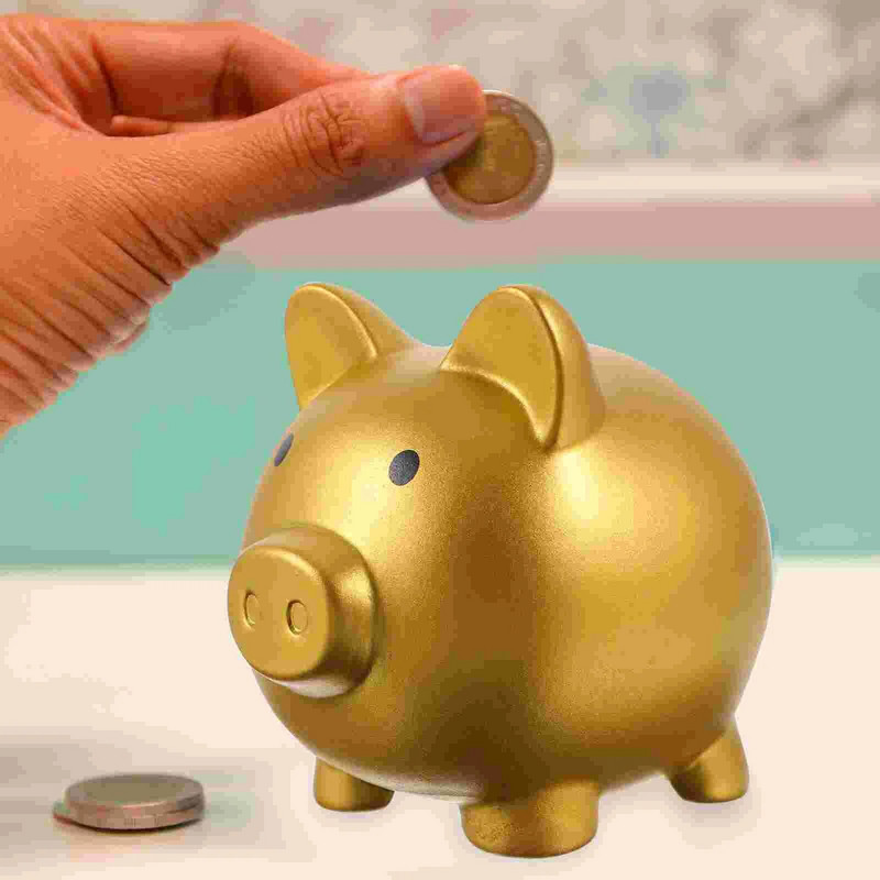 Pușculiță de vinil pentru monede în formă de bani, podoabă, jucărie din lemn, oală indestructibilă, desene animate pentru copii, bănci, set de joacă din lemn pentru copii