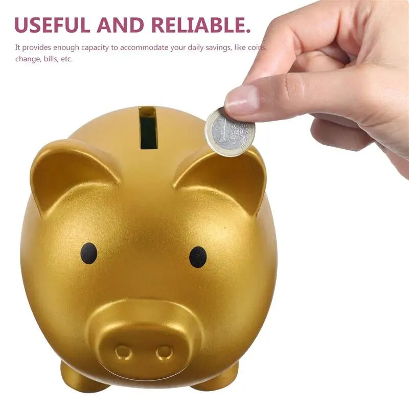 Pușculiță de vinil pentru monede în formă de bani, podoabă, jucărie din lemn, oală indestructibilă, desene animate pentru copii, bănci, set de joacă din lemn pentru copii