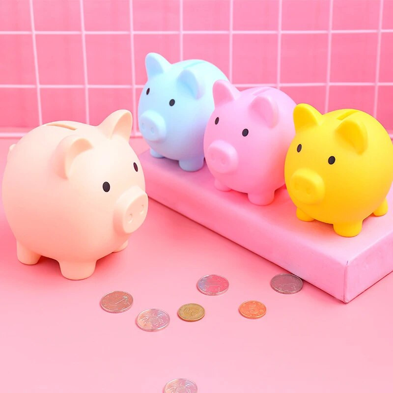 Animacinių filmų kiaulių pinigų dėžutė Piggy Bank monetų laikymo dėžutė vaikams žaislas gimtadienio dovanoms Pinigų taupymo dėžutė vaikams Pinigų banko namų dekoras