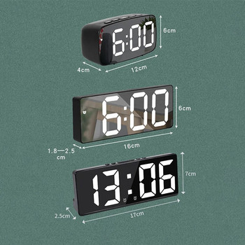 Φωνητικός έλεγχος Ψηφιακό Ξυπνητήρι Ακρυλικό/Καθρέφτης Επιτραπέζιο Ρολόι Θερμοκρασία Αναβολή Νυχτερινή λειτουργία 12/24 ώρες Ηλεκτρονικό ρολόι LED Διακόσμηση σπιτιού