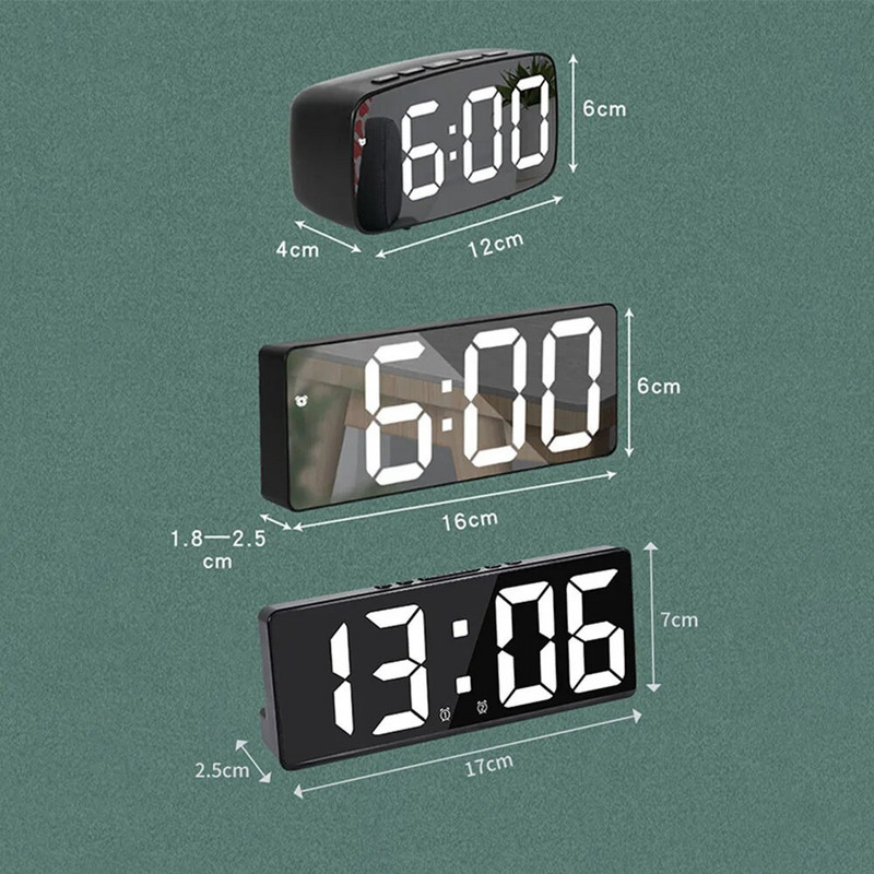 Glasovno upravljanje Digitalni budilnik Akril/ogledalo Stolni sat Temperatura Odgoda Noćni način rada 12/24H Elektronički LED sat Uređenje doma