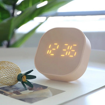 Квадратен малък будилник Светещ заглушен LED Многофункционален цифров часовник Светлинен електронен настолен цифров настолен часовник