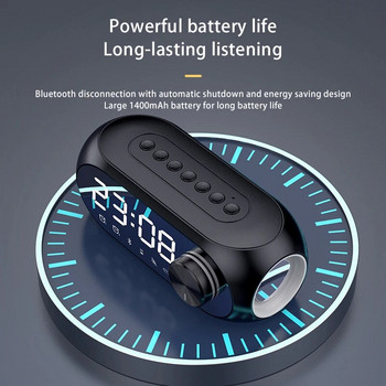 RGB Ασύρματο ηχείο Bluetooth Υπογούφερ Ρολόι Ξυπνητήρι FM Ραδιόφωνο Ρολόι USB Φόρτιση Ηλεκτρονικό Ρολόι Διακόσμηση καθρέφτη επιτραπέζιου σπιτιού