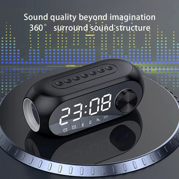 RGB Ασύρματο ηχείο Bluetooth Υπογούφερ Ρολόι Ξυπνητήρι FM Ραδιόφωνο Ρολόι USB Φόρτιση Ηλεκτρονικό Ρολόι Διακόσμηση καθρέφτη επιτραπέζιου σπιτιού