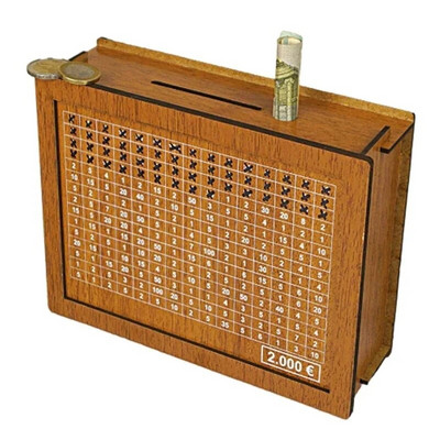 Euro Money Medinė Dėžė Piggy Bank Medinė Pinigų Banko Daugkartinė Pinigų Dėžė su Taupymo Tikslu ir skaičiais Pinigų Dėžės Pinigų Stalčius