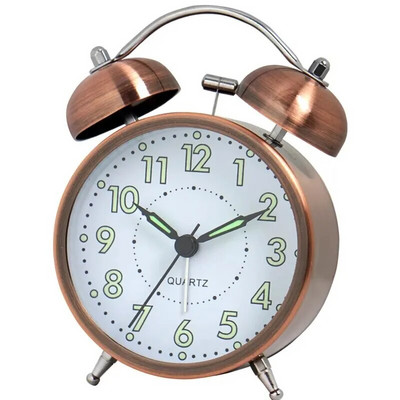 Šiaurės šalių senovinis metalinis žadintuvas vaikams tylus angliškas stalinis laikrodis darbalaukyje minimalistinis studentų miegamojo švytintis laikrodis