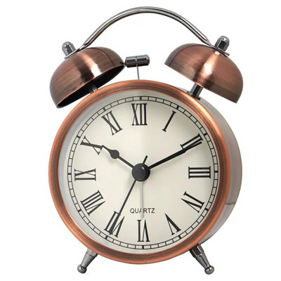 Šiaurės šalių senovinis metalinis žadintuvas vaikams tylus angliškas stalinis laikrodis darbalaukyje minimalistinis studentų miegamojo švytintis laikrodis