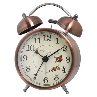 Šiaurės šalių senovinis metalinis žadintuvas vaikams tylus angliškas stalinis laikrodis darbalaukyje minimalistinis studentų miegamojo švytintis laikrodis