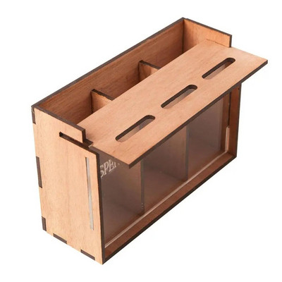 Taupymo pinigų dėžutė 3 skyrių medinis monetų bankas su nuimamu dangteliu Nešiojamas taupymo pinigų laikymo organizatorius suaugusiems vaikams moneta