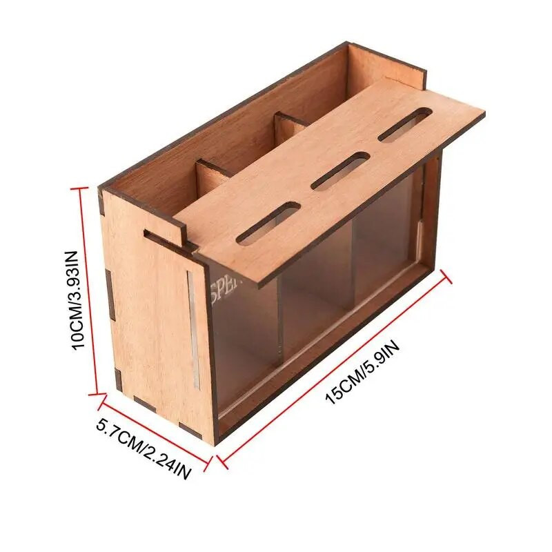 Taupymo pinigų dėžutė 3 skyrių medinis monetų bankas su nuimamu dangteliu Nešiojamas taupymo pinigų laikymo organizatorius suaugusiems vaikams moneta