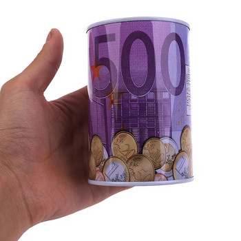 Euro Dollar Spaarpot Veilig Cilinder Spaarpot Banken Voor Munten Storting Opbergdozen Woondecoratie 10 20 50 100 10 Dollar