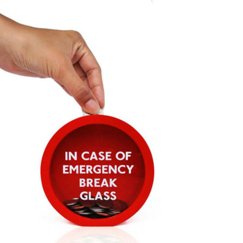 1db sürgősségi érme összetörő malacpersely, újszerű takarékdoboz gyerekeknek, gyerekeknek, pénz