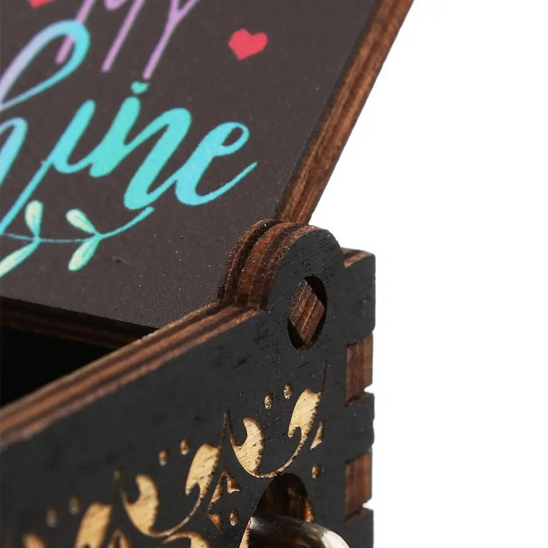 You are My Sunshine Wood Music Box Antik gravírozású, kézzel forgatható kis zenedobozok születésnapi karácsonyi évfordulós ajándékokhoz