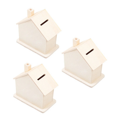 Kūrybinė Piggy Bank pinigų taupymo dėžutė „Pasidaryk pats“ Medinė pinigų dėžutė „Pasidaryk pats“ Medinė monetų bankas Naminis pinigų dėžutė Nesulaužoma taupyklė