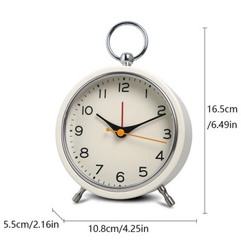 Μεταλλικό ρολόι αφύπνισης ευρωπαϊκού στυλ με απλό κρεμαστό δαχτυλίδι, επιτραπέζιο ρολόι χαλαζία, δημιουργικό φωτεινό ρολόι με δείκτη μαθητών (sn