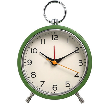 Európai stílusú fém szundi ébresztőóra egyszerű függőgyűrűvel, kvarc asztali óra, kreatív világító diák mutató óra (sn