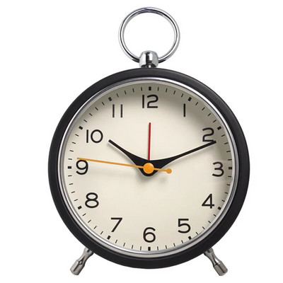 Európai stílusú fém szundi ébresztőóra egyszerű függőgyűrűvel, kvarc asztali óra, kreatív világító diák mutató óra (sn