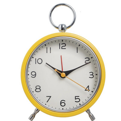 Európai stílusú fém szundi ébresztőóra egyszerű függőgyűrűvel, kvarc asztali óra, kreatív világító diák mutató óra (sn