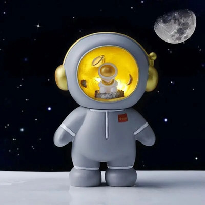 Astronauti rahakast Käsitsi valmistatud hoiupõrsas lauakuju öövalgustid LED kodukaunistused laste mänguasjad loomingulised kingitused õpilastele