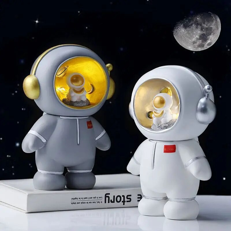 Astronauti rahakast Käsitsi valmistatud hoiupõrsas lauakuju öövalgustid LED kodukaunistused laste mänguasjad loomingulised kingitused õpilastele