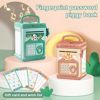 Money Box Battery Cartoon Boys Girls Saving Hand with Music Electronic Piggy Bank Fingerprint Password for Children Δώρο