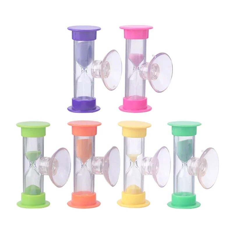 1vnt 2/3 minutės dušo laikmatis Dantų valymas Plastikinis siurbimo puodelis Smėlio laikrodis Smėlio laikrodis darbalaukio ornamentas Naujos kūrybingos dovanos vaikams