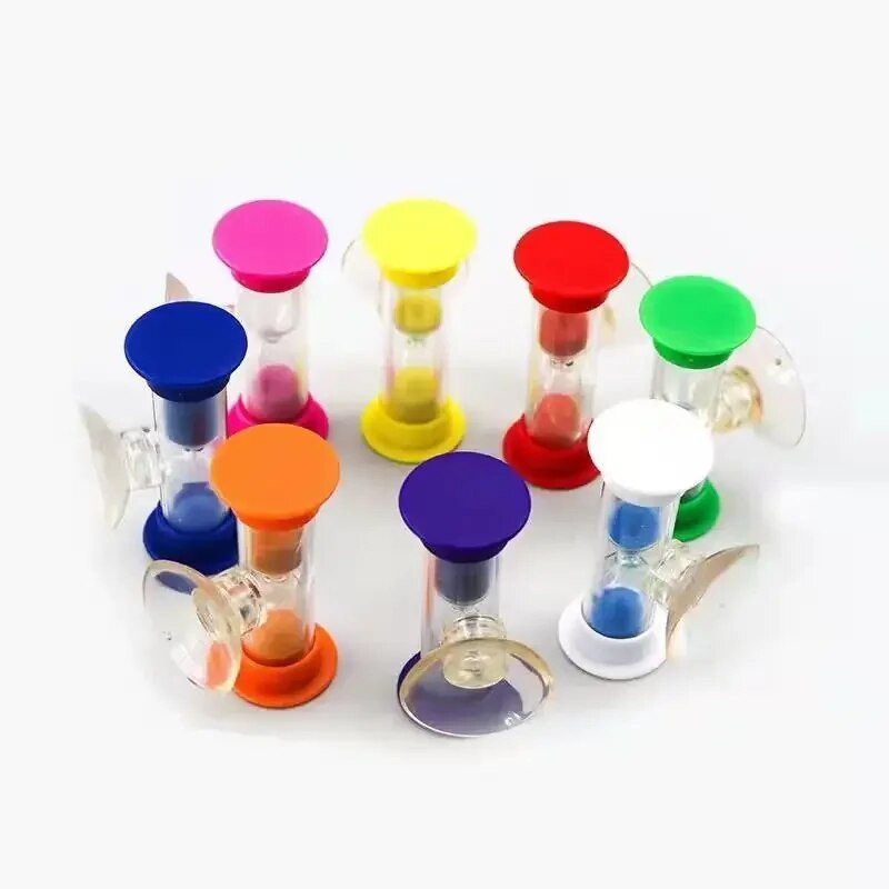 1vnt 2/3 minutės dušo laikmatis Dantų valymas Plastikinis siurbimo puodelis Smėlio laikrodis Smėlio laikrodis darbalaukio ornamentas Naujos kūrybingos dovanos vaikams