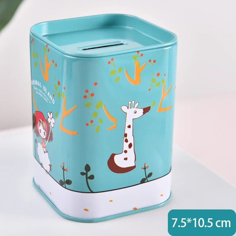 1 vnt. mielas taupyklės metalinis suasmeninti kvadratinių žurnalų serijos skardinė dėžutė, pinigų taupymo puodas monetų dėžutė papuošalų dėžutės laikymo bakas