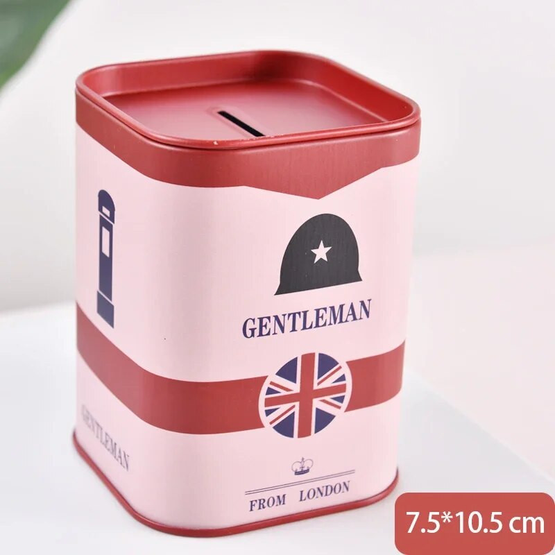 1 vnt. mielas taupyklės metalinis suasmeninti kvadratinių žurnalų serijos skardinė dėžutė, pinigų taupymo puodas monetų dėžutė papuošalų dėžutės laikymo bakas