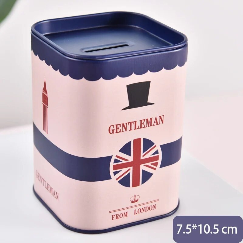 1 vnt. mielas taupyklės metalinis suasmeninti kvadratinių žurnalų serijos skardinė dėžutė, pinigų taupymo puodas monetų dėžutė papuošalų dėžutės laikymo bakas