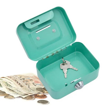Χρηματοκιβώτιο Μίνι θυρίδα μετρητών Μεταλλικό κλειδί Money Bank Μικρό κουτί κλειδαριάς ασφαλείας Φορητό στιβαρό κουτί νομισμάτων που κλειδώνει
