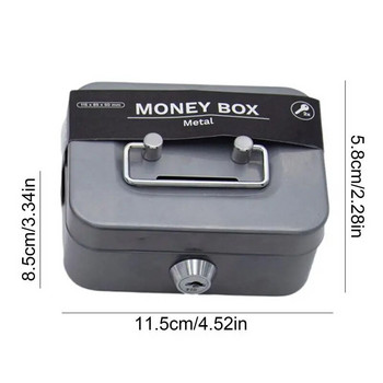 Сейф за пари Мини касова кутия Метален ключ Парична банка Малка охранителна заключваща кутия Преносими здрави заключващи се кутии за монети