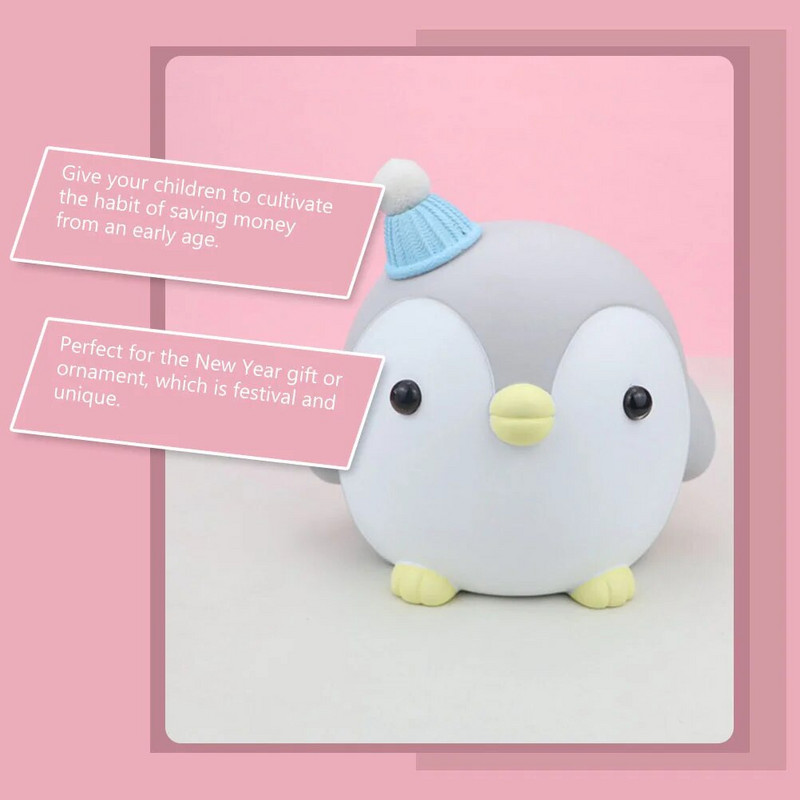 Pingvinų Piggy Bank formos monetų indelis Vaikų pinigų dėžutė Kambario apdaila Kūrybiniai mieli mieli žaislai mergaitėms