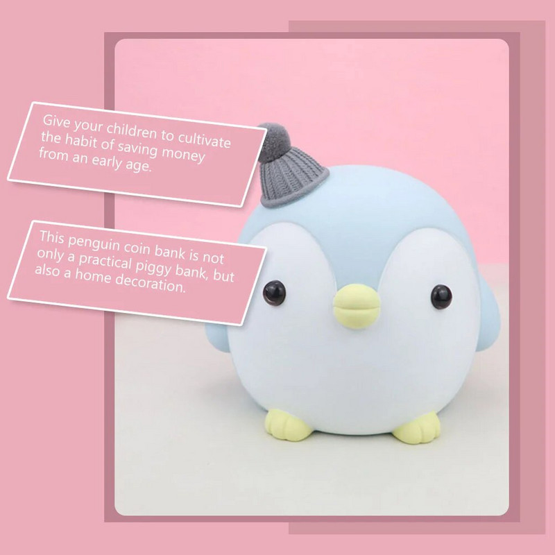 Pingvinų Piggy Bank formos monetų indelis Vaikų pinigų dėžutė Kambario apdaila Kūrybiniai mieli mieli žaislai mergaitėms