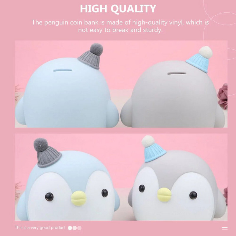 Pingvinų Piggy Bank formos monetų indelis Vaikų pinigų dėžutė Kambario apdaila Kūrybiniai mieli mieli žaislai mergaitėms