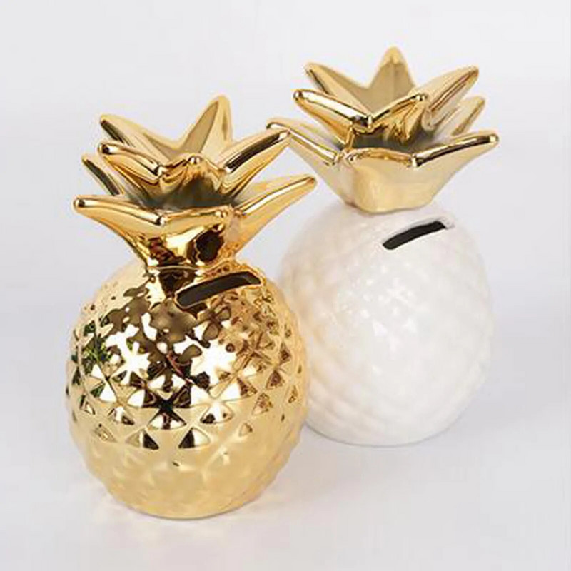1 vnt. Pineapple Piggy Bank dervos dirbiniai su dirbtiniais vaisiais, tikroviški ananasų rekvizitai Kūrybiniai amatai namų dekoravimui pinigų dėžutės