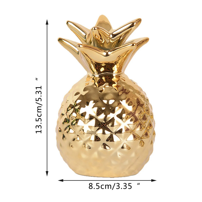 1 vnt. Pineapple Piggy Bank dervos dirbiniai su dirbtiniais vaisiais, tikroviški ananasų rekvizitai Kūrybiniai amatai namų dekoravimui pinigų dėžutės