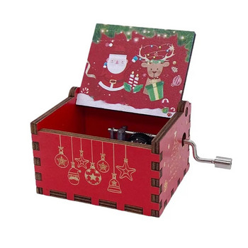 Весела Коледна музикална кутия Аниме Тема Дървена ръчно колянова музикална кутия Детски новогодишен подарък за рожден ден