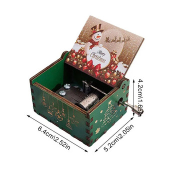 Весела Коледна музикална кутия Аниме Тема Дървена ръчно колянова музикална кутия Детски новогодишен подарък за рожден ден