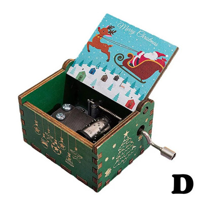 Sretan Božić Glazbena kutija Anime tema Drvena ručno okretna glazbena kutija Dječji novogodišnji rođendanski dar